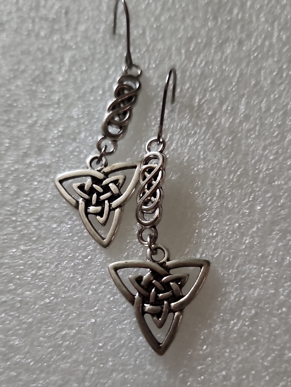 Hand Crafted Silver Celtic Knot Drop Earrings